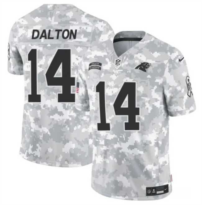 Men%27s Carolina Panthers #14 Andy Dalton 2024 F.U.S.E Arctic Camo Salute To Service Limited Stitched Football Jersey Dzhi->carolina panthers->NFL Jersey